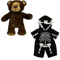 16-Inch Romeo the Bear and Spooky Skeleton Morph Suit - Halloween Plush Costume for Kids, Charming Bear Plush with Creepy Skeleton Outfit for Trick-or-Treat, Holiday Fun, & Gifts