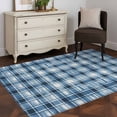 thumbnail image 5 of Blue Plaid Area Rug 3x5 Washable Rug Non Slip Modern Simple Watercolor Buffalo Lattice Large Area Rug Indoor Floor Carpet for Entryway Bedroom Kitchen Living Room Home Office Dining Room Nursery, 5 of 8