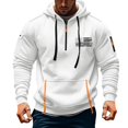 thumbnail image 3 of Blczomt Sweatshirt Men Pullover Long Sleeve Tactical Hoodie Casual Half Zip Pullover White Winter Fall Clothes, 3 of 3
