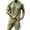 Green, variant on LEKWK Men Linen Sets Outfits 2 Piece Lightweight Loose Fit Solid Beach Vacation Summer Outfits Short Sleeve Crewneck Casual Tops and Drawstring Shorts