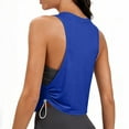 thumbnail image 6 of Posijego Women's Workout Tank Tops Side Adjustable Drawstring Crop Top Sleeveless Workout Running Tank Shirts, 6 of 7