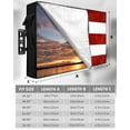 thumbnail image 2 of Puerto Rico Flag Outdoor TV Cover 40 to 43 Inch Weatherproof, Palm Leaf Botanical Red Striped Blue Star 600D Oxford TV Covers with Waterproof Zipper, Outside Flat TV Screen Protector 40"Wx25"Hx4.5"D, 2 of 7