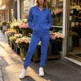 thumbnail image 5 of Jsaierl Sweatsuit Sets for Women 2 Piece Long Sleeve Full Zip Sweatshirts and Jogger Pants Fall Activewear Lounge Sets Workout Sets Matching Tracksuit, 5 of 10