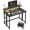 Black, variant on Romorgniz Foldable Desk with LED Lights and Monitor Stand, 31.5"W Small Desk with Hooks for Small Spaces & Corner, Brown