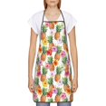 thumbnail image 2 of Naloa 1Pack Adjustable Bib Apron Waterdrop Resistant Cooking Kitchen Aprons for Women Men Chef, Hawaiian Pineapples And Hibiscus Flowers Print, 2 of 5