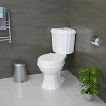 Renovators Supply Corner 2-Piece Toilet Sheffield with Round Bowl and Slow Close Seat, White