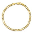 thumbnail image 2 of Auriga Fine Jewelry 10K Yellow Gold 4.5mm Light Concave Figaro Bracelet 8 inch for Women, 2 of 6