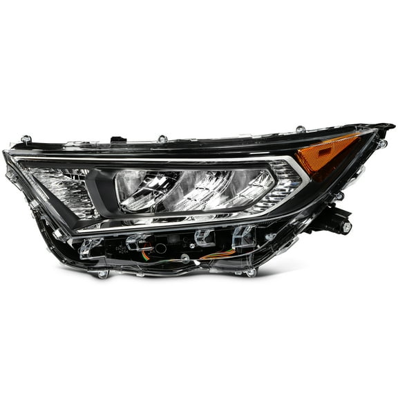 cciyu Headlight Assembly for 2019-2021 for Toyota RAV4 Chrome Housing Clear Lens 1pcs Driver Side Headlamp TO2502275 (Bulbs Not include)