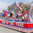thumbnail image 4 of Tumao 35Pcs 4th of July Parade Car Decoration Kit, Patriotic Parade Golf Cart Decor, Pleated Fan Flag, Foil Fringe Garland, Tinsel Garland for Independence Day Memorial Day and Veterans Day, 4 of 8