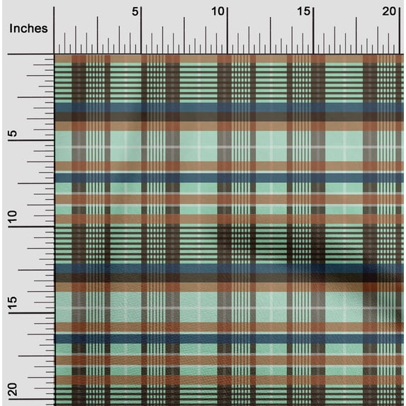 oneOone Viscose Chiffon Fabric Madras Check Printed Fabric 1 Yard 42 Inch Wide