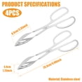 thumbnail image 2 of 4 Pcs Portable Serving Tongs 10 Inches Stainless Steel Salad Tongs with Scissor Handle for Home Picnic Camping Barbecue Party, 2 of 10