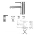 thumbnail image 3 of Llave Monomando Corto Para Lavabo Inox Urrea 9033inox.5 Oro, 3 of 3