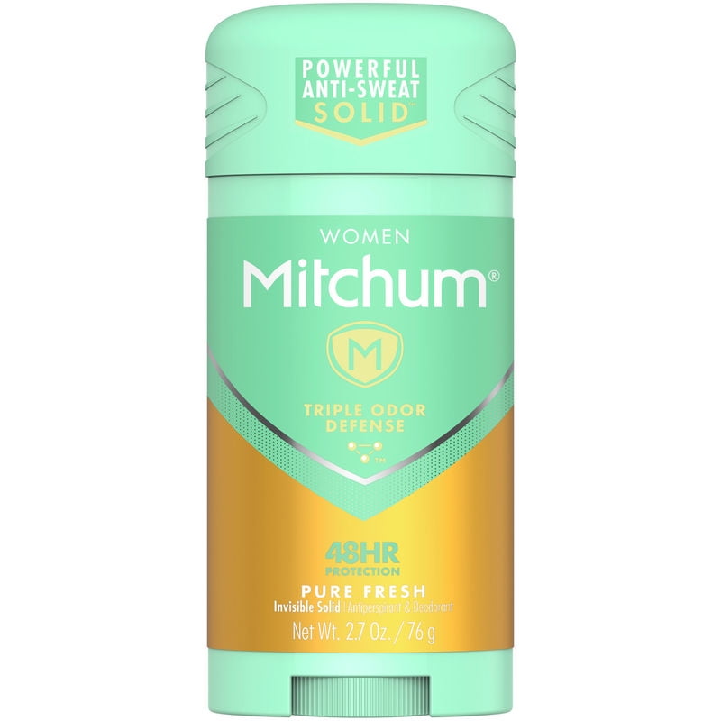 Antisudorifique et désodorisant en bâton invisible Mitchum femmes, protection de 48 heures, fraîcheur pure 76g