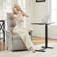 thumbnail image 2 of MCQ Overbed Table, Height Adjustable Rolling Cart with Metal Frame, Brown Mobile Desk for Bedroom, Office, and Hospital Use​, 2 of 6
