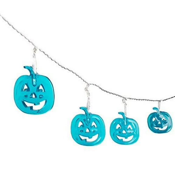 SCS Direct Teal Pumpkin Fairy String Lights Party Decorations (20 Count) - 3.25 Yards - LED Jack O Lantern Indoor/Outdoor Light Decor w/ 8 Modes & 6 Hour Timer, Fall Decor