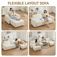 thumbnail image 7 of DOMICARE 111" White L-Shaped Modular Sectional Sofa with Ottoman, Oversized 4 Seater Couch with Thick Chenille Cushions, Comfy Living Room Sofa, 7 of 7