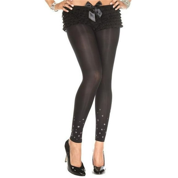 Music Legs Women's Women's Star Print Leggings; Black 35010-BLACK