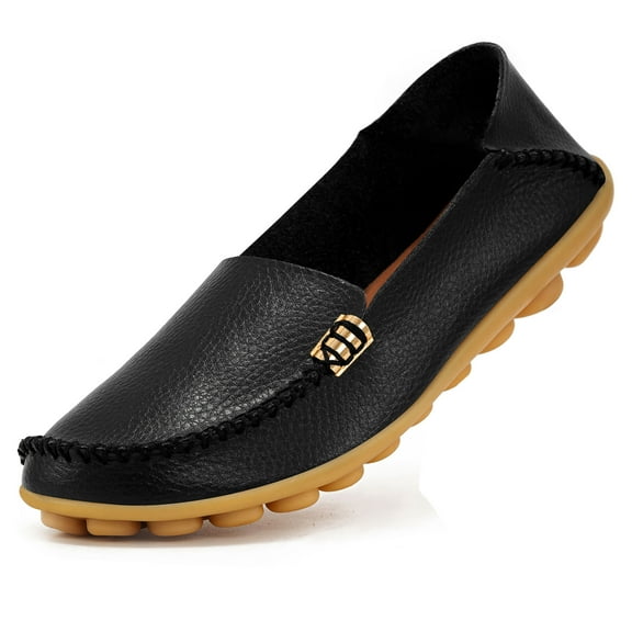 Ladies Black Leather Loafers