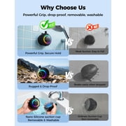 Shower Speaker Bluetooth Waterproof Portable: 360° Surround Sound, IPX7 Suction Cup Removable with Vacuum Exhaust Knob, RGB Lights, Beach/Pool/Camping/Kayak Essentials, Gifts for Adults Teens-Black
