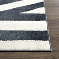 thumbnail image 3 of Abani Nuevo Collection Mid Century Modern Cream Charcoal Diagonal Lines 5'3" x 7'6" Area Rug, 3 of 5
