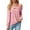 Light Pink, variant on EDFBUYKRS Womens Fall Long Sleeve Tunic Tops Notch V Neck Shirt Casual Pleated Basic Pullover S