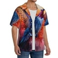 thumbnail image 2 of Pofeuu Vibrant Hummingbird Watercolor Art Print Mens Casual Short Sleeve Shirts Beach Summer Spread Collar Pocket Tops Men's Casual Short-sleeved Shirt-Large, 2 of 5