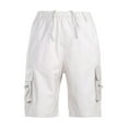 thumbnail image 1 of Innerwin Beach Shorts High Waist Men Summer Short Pants Holiday Solid Color Lounge Bottoms White L, 1 of 4