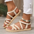 thumbnail image 2 of Mepaouo Women's Summer Strappy Flat Sandals Adjustable Open Toe Fisherman Slingback Gladiator Shoes, 2 of 8