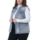 thumbnail image 4 of Chaleco de mezclilla sin mangas para mujer de tallas grandes Agnes Orinda, con dobladillo sin terminar, 2X, azul grisáceo, 4 of 6