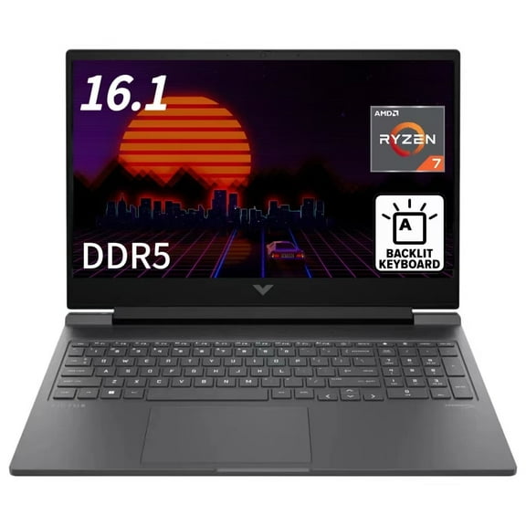 New HP Victus 16.1" FHD Gaming Laptop, R7-8845HS, RTX 4070, 16GB DDR5, 512GB SSD, Wi-Fi 6, Backlit Keyboard, Windows 11 Home,Mica Silver