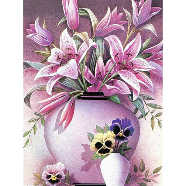 Drill Diamond Painting (DB2615) 5D DIY Kit de bordado de punto de cruz completo (Flower05) 45x60cm Hugtrwg Para estrenar