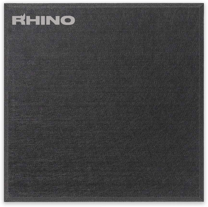 RHINO Acoustic Panel Black 12" x 12" x 0.4" Thick NRC Sound Bass Isolation 6 Pieces Beveled Edges