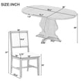 thumbnail image 2 of Harper & Bright Designs Round 5 Pieces Dining Table Set with 4 Upholstered Chairs, Wood Extendable Dining Table with Leaf for Extra Seating for Dining Room, Natural Wood Wash, 2 of 17