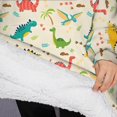 thumbnail image 3 of Oversized Wearable Blanket Hoodie,Colorful Dinosaurs Palms Footprints Pattern Sherpa Blanket Hoodie with Super Pockets,Super Warm Fuzzy Pullover for Women & Men, 3 of 6