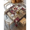 thumbnail image 6 of Texas Star Farm Table Cloth, Country Wood Grain Vintage Western Waterproof Tablecloth for Square Tables, Reusable Washable Fabric Table Cover for Restaurant Kitchen Dining Tables 54"x54", 6 of 6