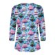 thumbnail image 3 of Fiudx Ofertas Del Día Blusa de Manga 3/4 Corta Estampada a La Moda para Mujer, Blusa Informal con Cuello Redondo, 3 of 4