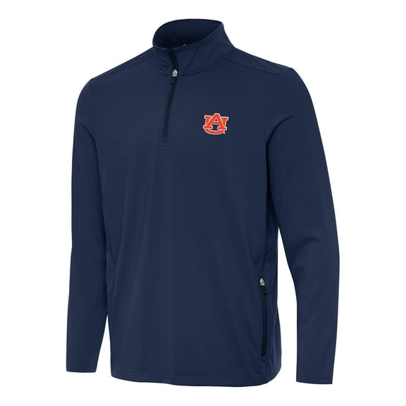 Men's Antigua Navy Auburn Tigers Perilous Quarter-Zip Sweatshirt
