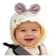 thumbnail image 3 of Wxirdiow Baby Girl Bonnet Baby Girls Boys Bonnet Cap Newborn Infant Soft Cotton Sun Hat Toddlers Breathable Christening Sun Protection Hat Purple Size,2-15 Months, 3 of 6