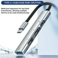 thumbnail image 2 of Kebiory USB C Hub Adapter,4 in 1 USB HUB with 1 USB 3.0,2 USB 2.0 and Fast Charging Port for iPhone/iPad Compatible with USB Microphones/USB Flash Drive/Keyboard/Mouse(Silver), 2 of 7