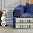 thumbnail image 4 of 78" Convertible Sofa Bed with Fixed-Shape Frame, Loveseats Modular Sectional Sofa, Chenille Couches for Living Room, Dark Blue, 4 of 12