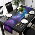 thumbnail image 3 of Starry Sky Table Runner 72 Inches Long, Modern Rustic Blue Purple Ombre Star Night Kitchen Coffee Dining Table Decoration for Home Party Birthday Wedding Home Decor 13x72 Inches, 3 of 8