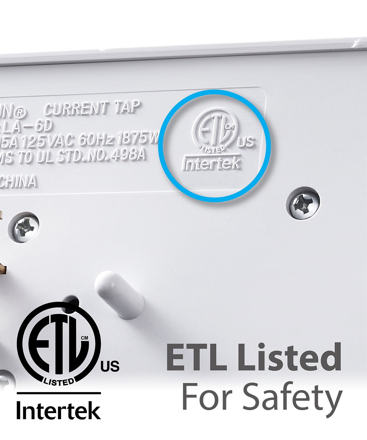 Fosmon 2 Pack ETL Listed 6 Outlet Extender, Multi Plug Wall Outlet, 15A Indoor Extender Splitter