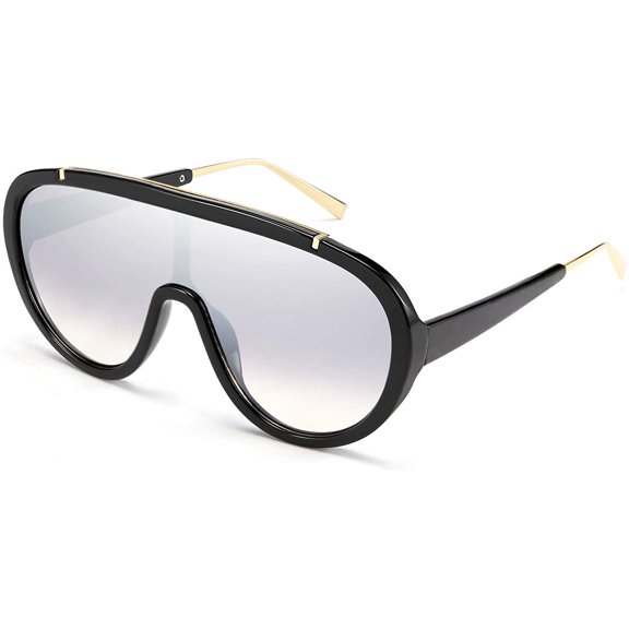 FEISEDY Oversized One Piece Sunglasses Women Men Fahion Siamese Lenses Retro Design B2580
