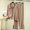 Khaki, variant on Modal Pajamas Sets For Women Casual Long Sleeved Top Loose Pants Sleepwear soft cozy Home Clothing Black XXL