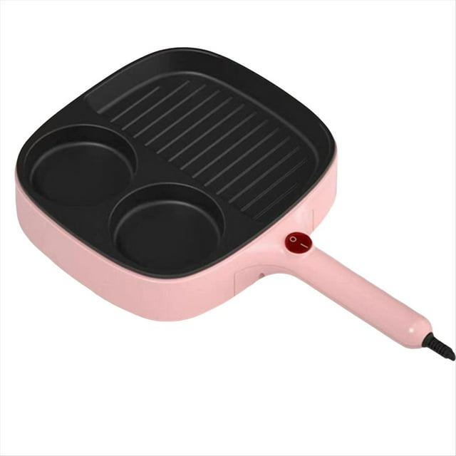 Sartén Eléctrica para Tortillas 3 en 1, Sartén para Barbacoa, Olla Eléctrica Multifunción Antiadherente, Vaporera para Alimentos, Enchufe de la UE B