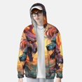 thumbnail image 2 of Balery Colorful Wave Dragon Head Men's Women's UPF 50+ Sun Protection Lightweight Hoodie Performance Long Sleeve Shirt for Fishing Running-Large, 2 of 7