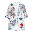 thumbnail image 3 of Hvot&aat Women American Flag 4th of July Short Sleeve Cardigan Summer Beach Rash Guard Independence Day Printed Cardigan, 3 of 4
