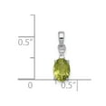 thumbnail image 2 of FB Jewels Sterling Silver Rhodium Plated Diamond & Peridot Oval Pendant, 2 of 2