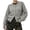 Gray, variant on Women Cardigan Sweaters Long Lantern Sleeve Gold Button Front Loose Fit Soft Fuzzy Knitted Jacket Casual Cropped Outerwear