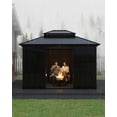 thumbnail image 6 of 10x12 ft Hardtop Gazebo Sunroom, Aluminum Enclosed Patio Solarium with Polycarbonate Sliding Doors & Double Roof for Deck, 6 of 7